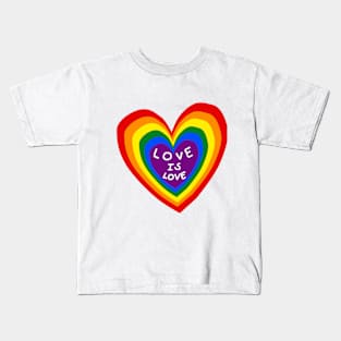 LOVE IS LOVE rainbow heart with rainbow, LGBT Shirt Kids T-Shirt